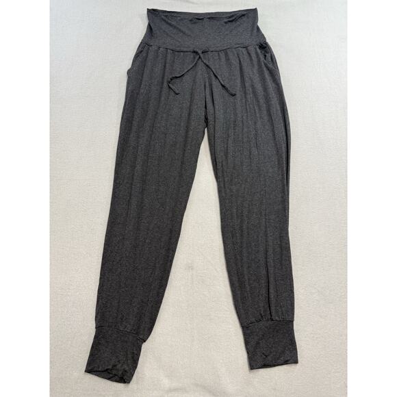 Seraphine M Gray Drawstring Stretch Comfort Maternity Jogger Pants Soft Lounge - Picture 1 of 12